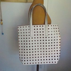 White Large Tote w/Perforated Holes NWOT